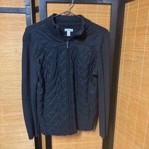 Croft & Barrow Quilted Black Sweater